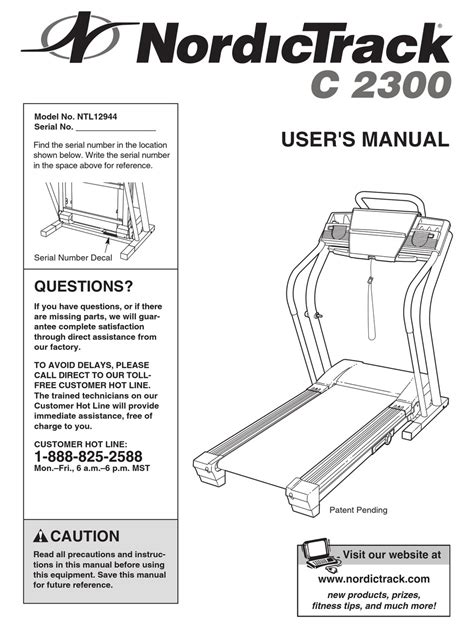 nordictrack c2300 parts pdf manual